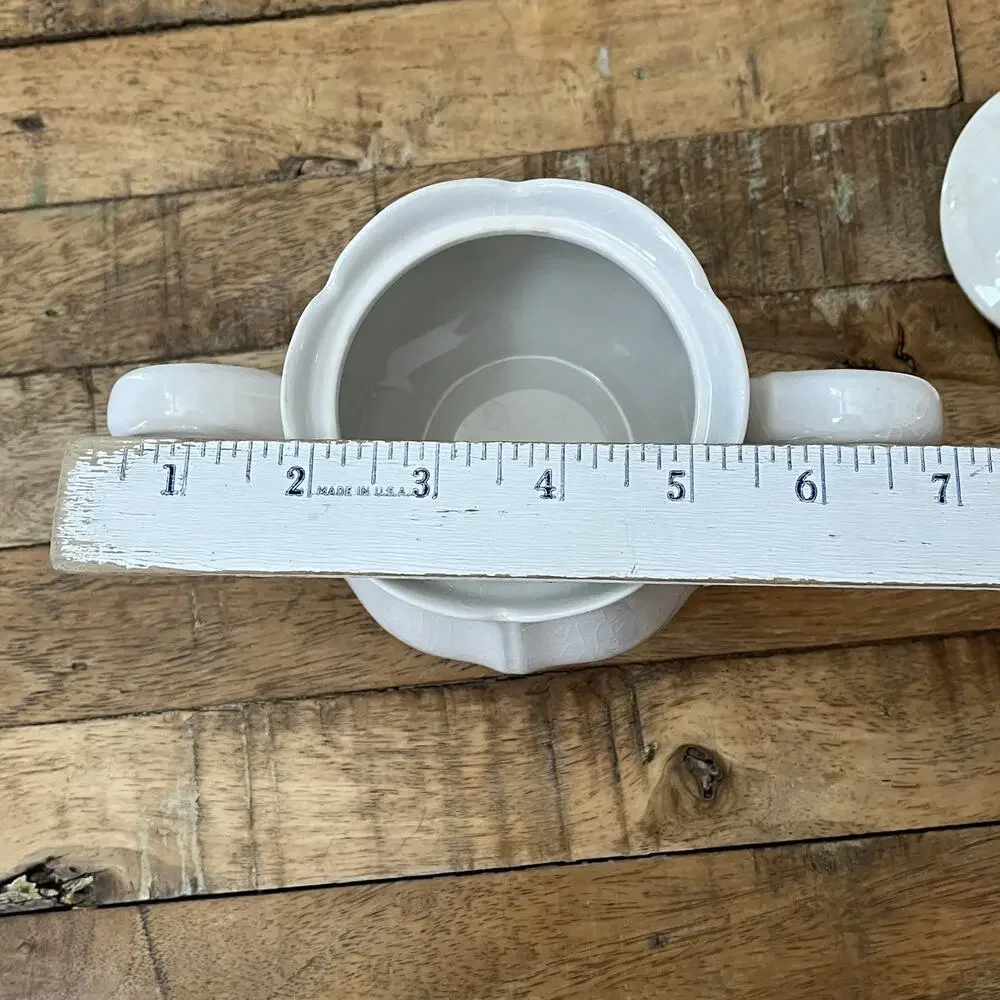 1970s Vintage Federalist Ironstone White Sugar Bowl 4238